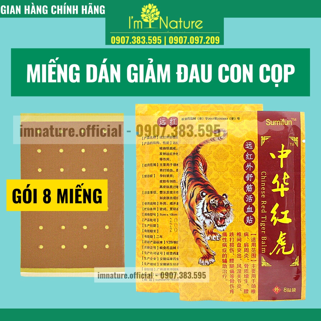 Miếng Dán Giảm Đau Con Cọp Trung Quốc Sumifun Giảm Nhanh Đau Mỏi Cơ Bắp