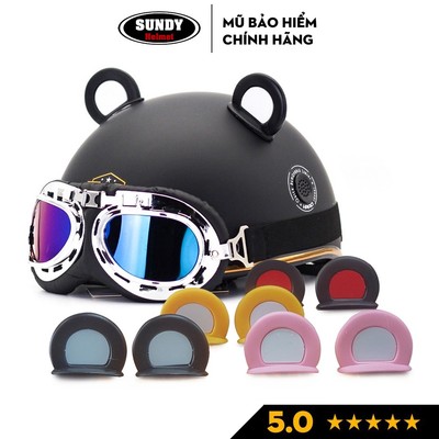 Tai gấu gắn mũ bảo hiểm SUNDY Helmets kèm keo dán, phụ kiện trang trí nón bảo hiểm thời trang, siêu cá tính