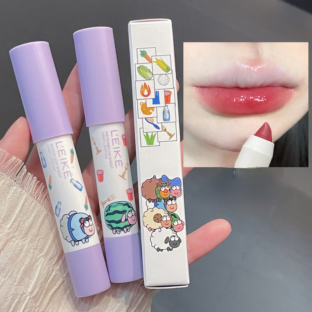 Son Sáp L 'Eike Dưỡng Ẩm Môi Màu Trơn Họa Tiết Hoạt Hình Dễ Thương