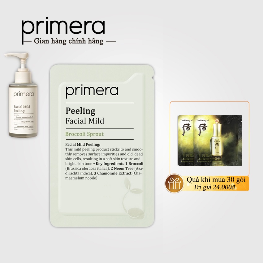 Tẩy da chết dịu nhẹ Primera Facial Mild Peeling 3ml/gói - Tẩy da chết Primera; Gel tẩy da chết