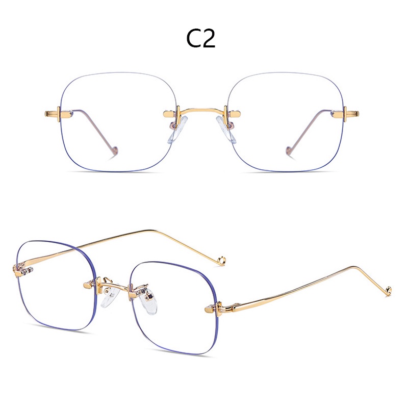 Mắt Kính Không Gọng Trong Suốt Chống Bức Xạ Thời Trang Cho Nữ