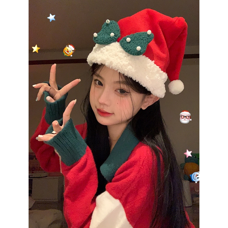 Mũ beanie Trùm Đầu Phong Cách Giáng Sinh Thời Trang Mùa Đông Ấm Áp