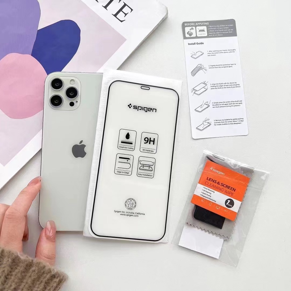 SPIGEN Kính Cường Lực Bảo Vệ Màn Hình Cho iPhone 14 pro max 14 Plus 14 pro 14 13 pro max 13 pro 13 12 pro max 12 pro