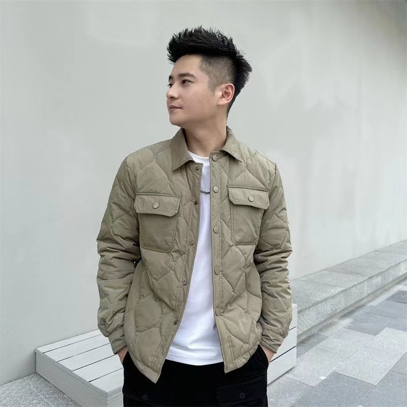 Áo Khoác Nam. Áo Khoác Phao Màu Trơn Giữ Ấm Mùa Đông Phong Cách Hàn Quốc Mới Cho Nam