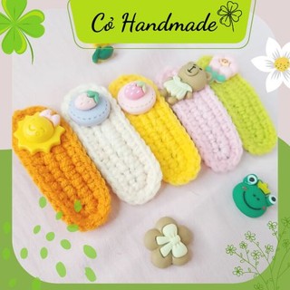 Kẹp tóc bằng len, nhiều màu dễ thương, quà tặng đáng yêu cho bé - Cỏ handmade