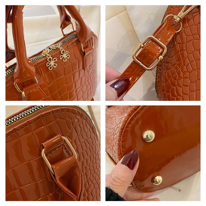 Mischa Túi Xách Da PU Màu Trơn Phong Cách Phương Tây Thời Trang Thu Đông