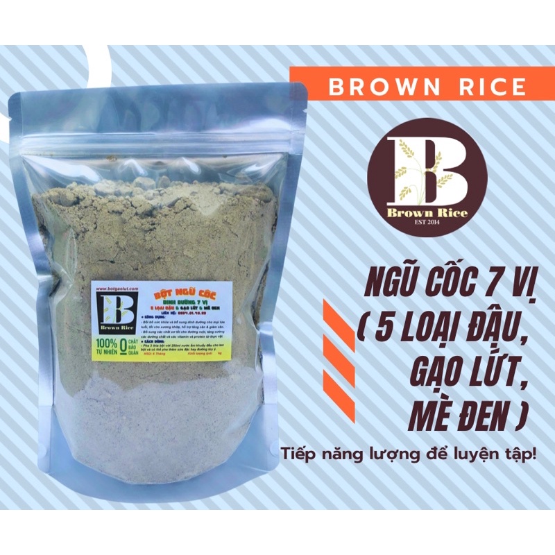 BỘT NGŨ CỐC 7 VỊ BROWN RICE 1kg ( 5 loại đậu, gạo lứt, mè đen )