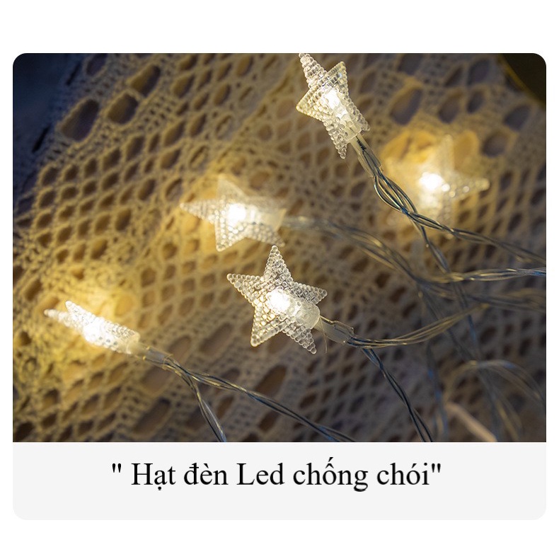 Đèn led dây trang trí bóng tròn, bóng ngôi sao dùng pin BSW-DJ021. Nhiều đội dài cho trang trí cơ động.