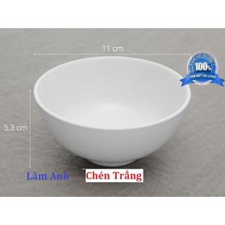 Chén ăn cơm, bát cơm màu trắng melamine gọn nhẹ
