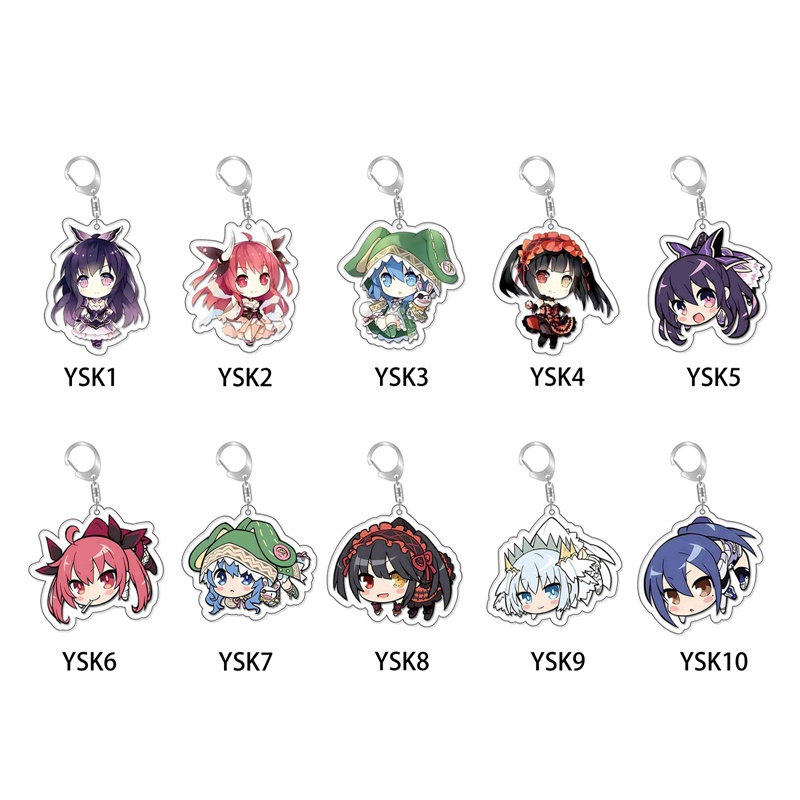 Móc Khóa Họa Tiết Hoạt Hình Date A Live Tokisaki Kurumi