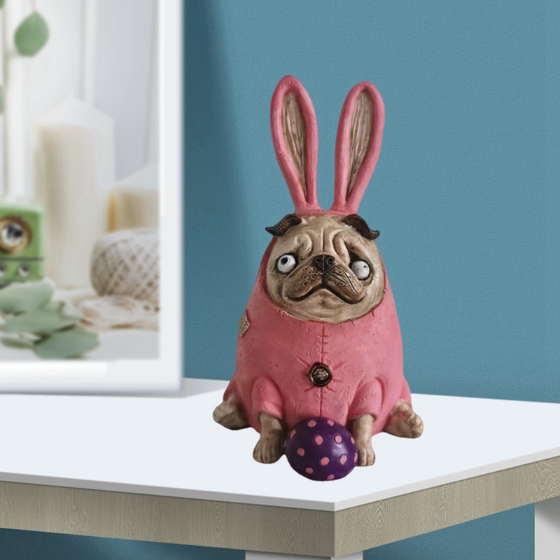 Đồ trang trí Chó Pug Và Bí Ngô Bằng Nhựa Resin Trang Trí Giáng Sinh / Halloween