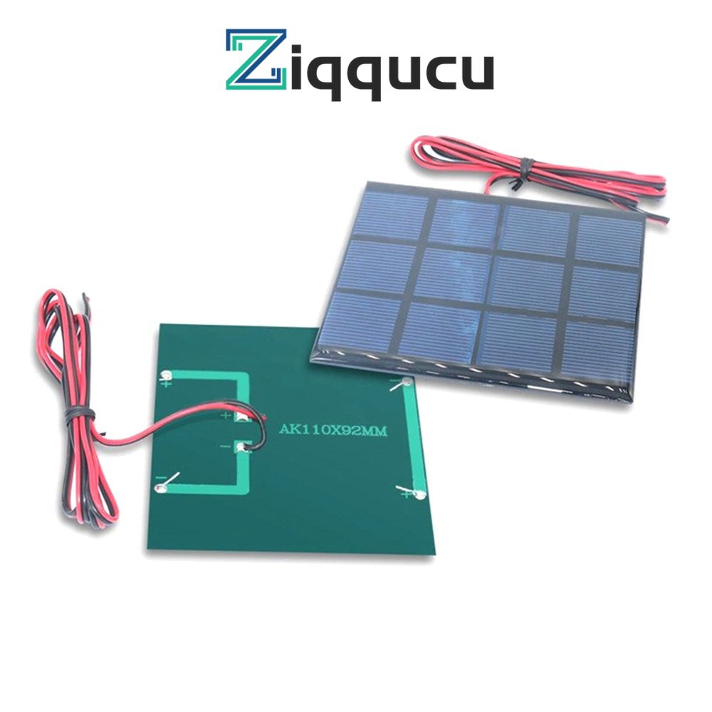 Tấm pin năng lượng mặt trời ZIQUCU AK110 * 92 3V 400MA kèm dây cáp 1M