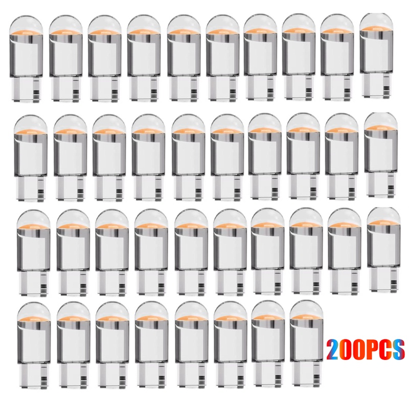 Set 200 Đèn LED W5W T10 COB 6000K Ánh Sáng Trắng / Xanh Dương 12V Gắn Biển Số Xe Hơi