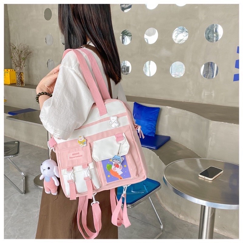 TÚI ĐEO ĐA NĂNG 3 kiểu - đựng vừa A4 đi học phối mica thời trang