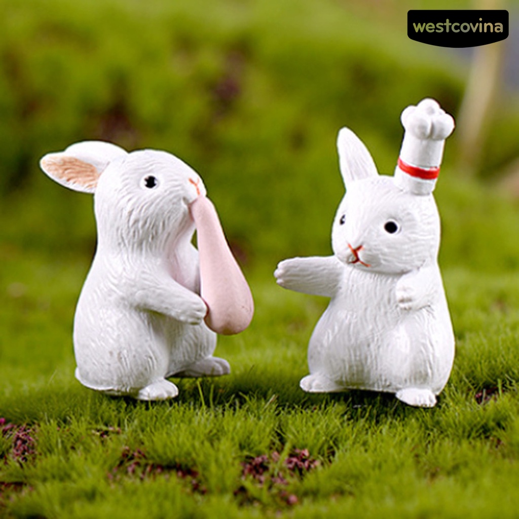 [Hot]☃Set 12 Mô Hình Thỏ Hoạt Hình Trang Trí Sân Vườn