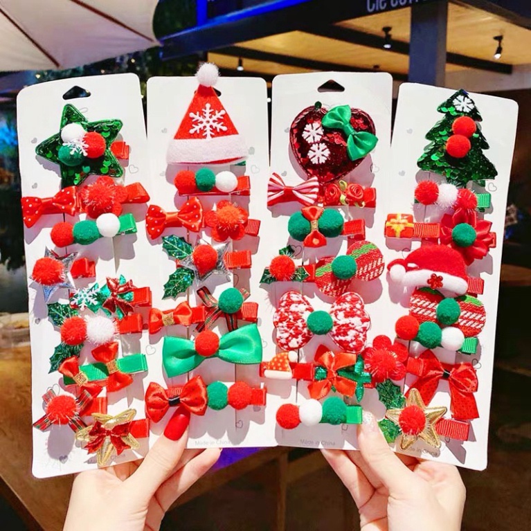 Kẹp tóc Noel, Set 5 kẹp tóc Giáng sinh NOEL