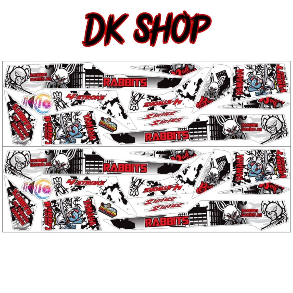 Tem thỏ rabbits dán xe sirius