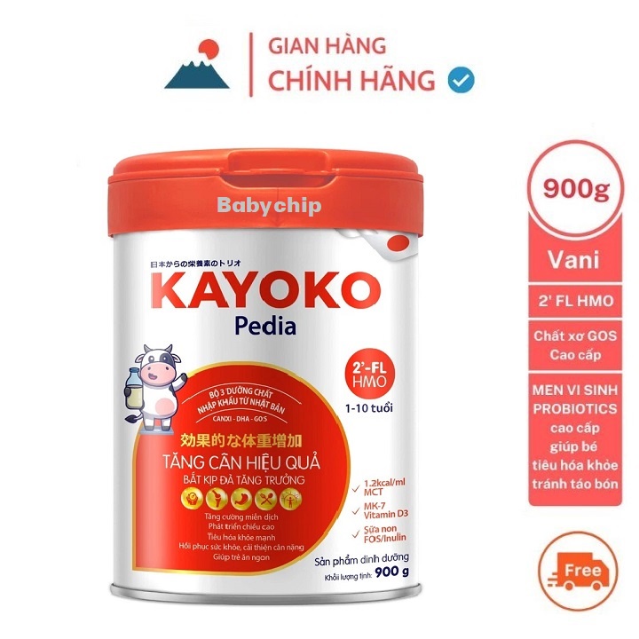 Sữa bột Kayoko Pedia 900g Dành cho trẻ nhẹ cân biếng ăn.(1》10 tuổi)