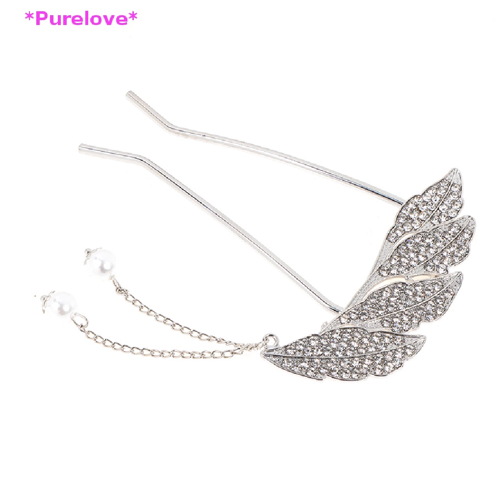 Kẹp Tóc Hình Chữ U Đính Đá Phối Tua Rua Và Ngọc Trai Thời Trang Mới