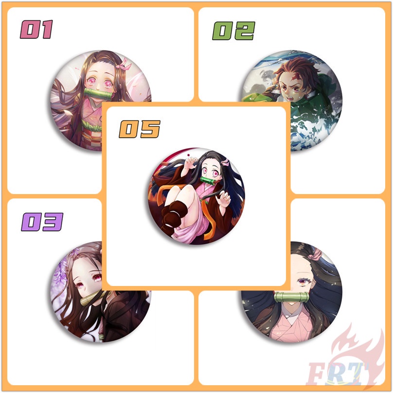 ❣️1 Huy Hiệu Gài Áo Hình Demon Slayer 58MM❣️ Huy Hiệu Cài Áo / Túi Xách Hình Nhân Vật Anime Tanjirou / Nezuko DIY