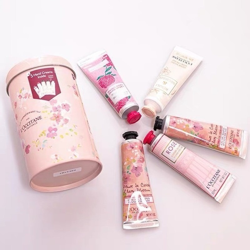 Kem dưỡng da tay hộp tròn 5 tuýp L Ocitane hàng nội địa trung siêu thơm