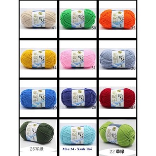 Len milk cotton cuộn 50g - đan móc len