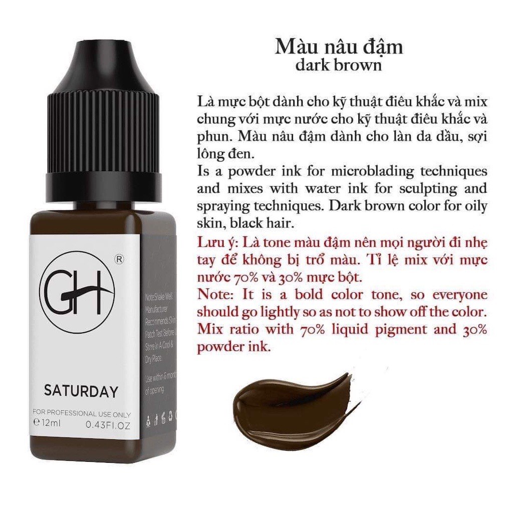 Mực GH Chuyên HairStrokes Tạo Sợi Bằng Máy, Phun Rải Hạt Chính Hãng