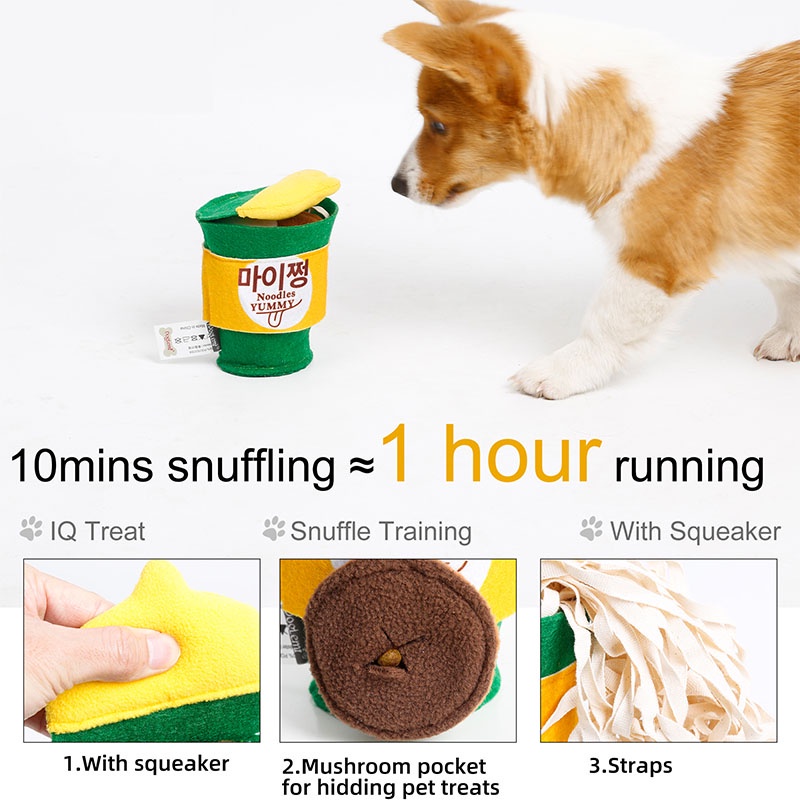 HamshMoc Đồ Chơi Nhai Gặm Tương Tác Bằng Vải Bông Mềm Mại Hình Tô Thức Ăn Dành Cho Cún Cưng IQ 4