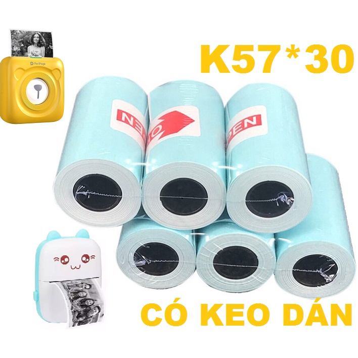 Giấy decal dán tự dính cho dòng máy in Mini Printer con mèo,Peripage, Paperang, Aibecy MP,MTP-II,PT210