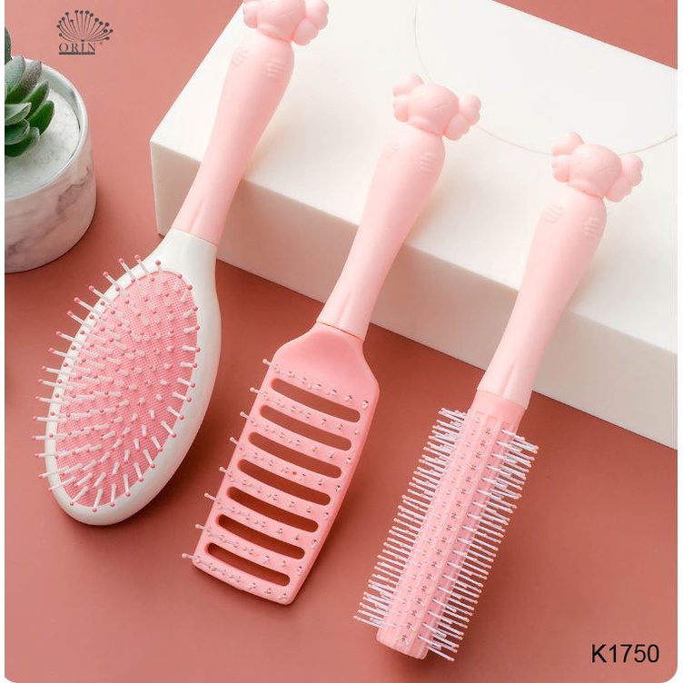 Lược massage da đầu, lược chải gỡ rối matxa hồng tiện dụng Orin K1750