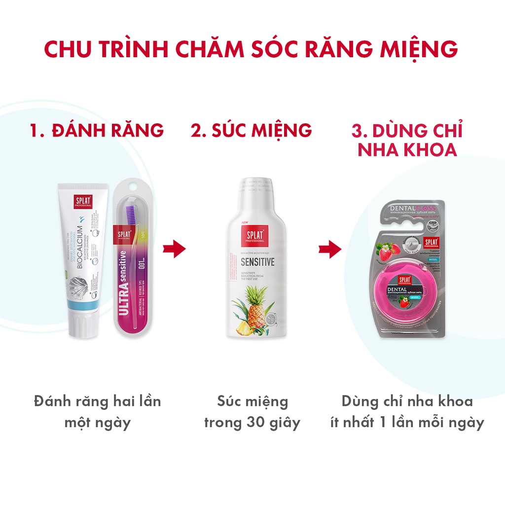 Kem đánh răng cho người niềng SPLAT biocalcium củng cố men răng, giảm ê buốt, loại bỏ mảng bám, trắng răng 100ml