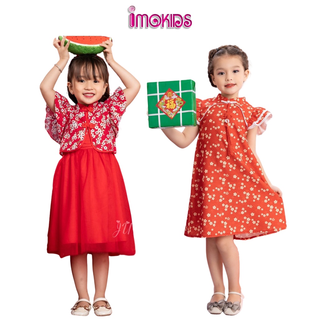 Sườn xám bé gái Oli River, June With Love 10-30kg đầm sườn xám cho bé gái mặc tết