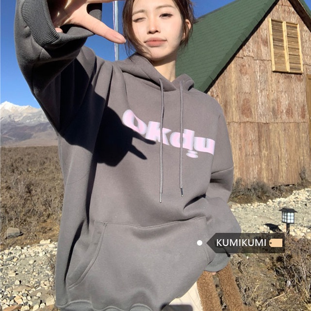 SUXI Áo Nỉ Nữ Dài Tay Có Mũ Thời Trang Hàn