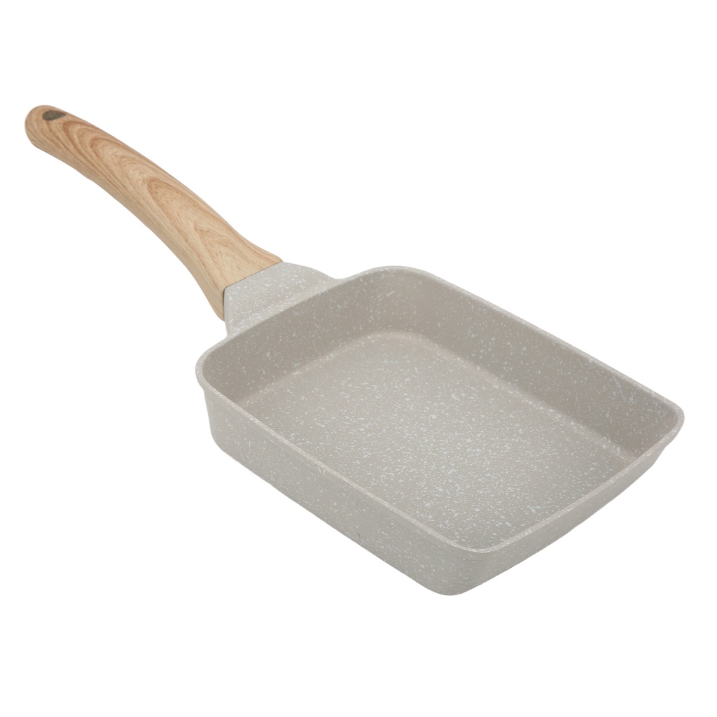 Có thể bán buôn Chảo phẳng ăn sáng bằng hợp kim nhôm và nhựa phenolic không dính Hình chữ nhật Tamagoyaki cho món bít tết tại nhà màu be Virgina056 Hàng giao ngay