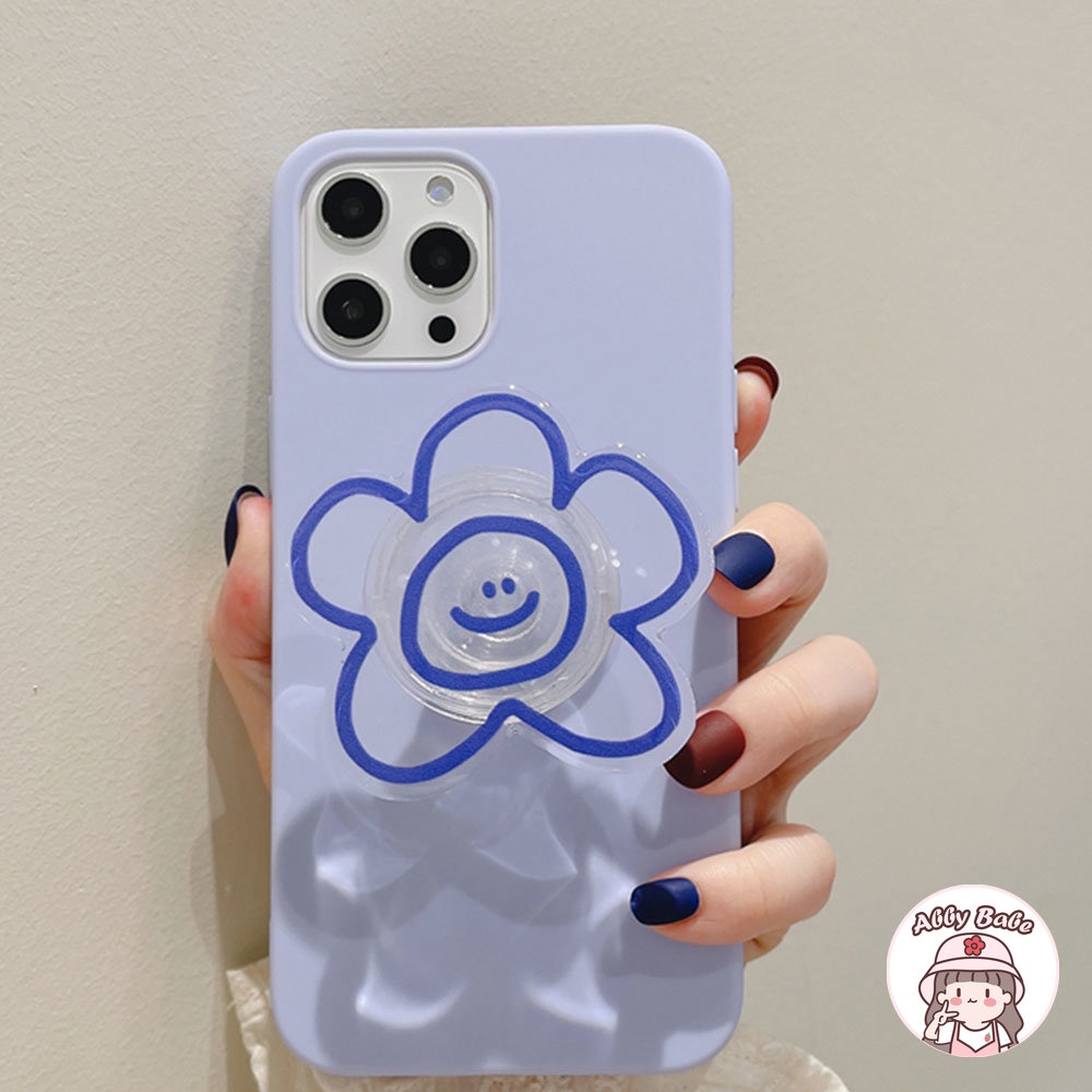 Ốp Điện Thoại TPU Mềm Họa Tiết Hoa / Mặt Cười + Giá Đỡ Chống Mồ Hôi Cho IPhone 14 Pro Max 11 7Plus 13 12 11 Pro Max X XS