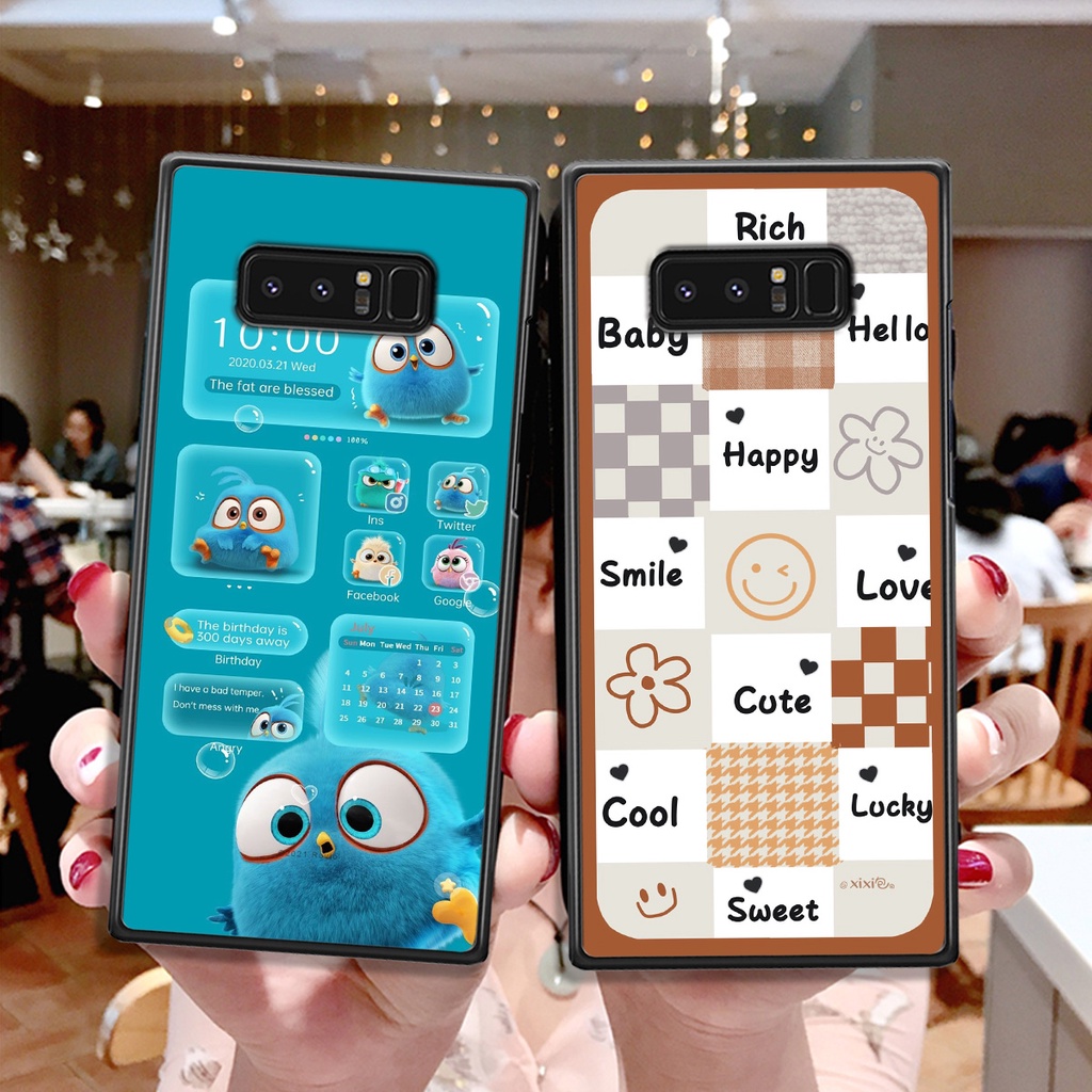 Ốp Samsung Note 8 in hình gấu vịt caro nhiều màu sắc ngộ nghĩnh dễ thương