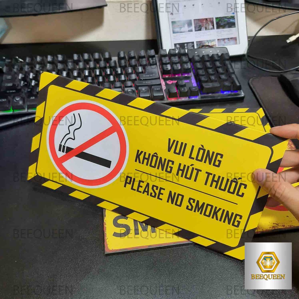 Biển Báo Cảnh Báo Cấm Hút Thuốc-No Smoking Gắn Nơi Làm Việc - Gia Đình