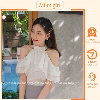 Áo trễ vai tiểu thư vải đũi hàn đẹp