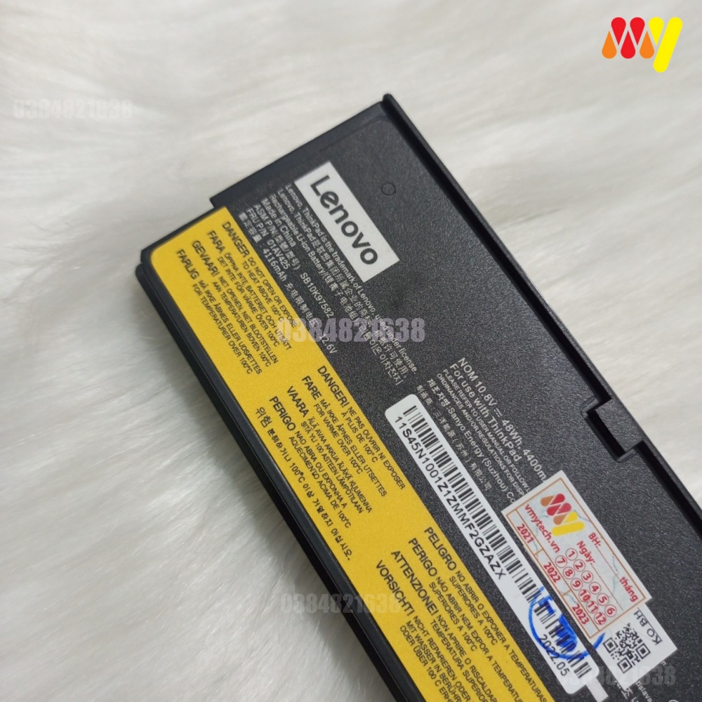 Pin Lenovo ThinkPad T470 T480 P51S P52S T570 T580 A475 A485 TP25 Series 01AV427 61+. Loại Pin Ngoài - Mã Zin Logo