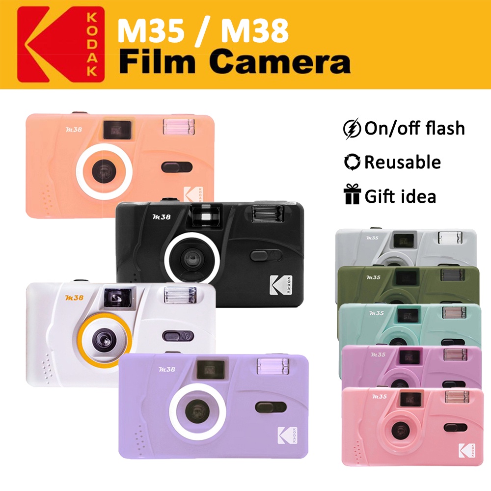 Máy ảnh phim cổ điển có thể tái sử dụng Kodak M35 M38 size 35 với túi đựng & túi giấy