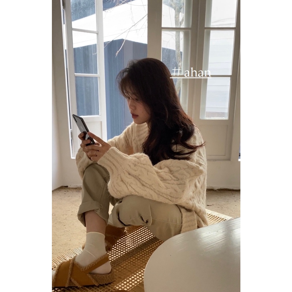 Áo Sweater Cổ Chữ V Dáng Rộng Chất Liệu Dày Dặn Thời Trang Thu Đông Hàn Quốc Mới 2022 Cho Nữ