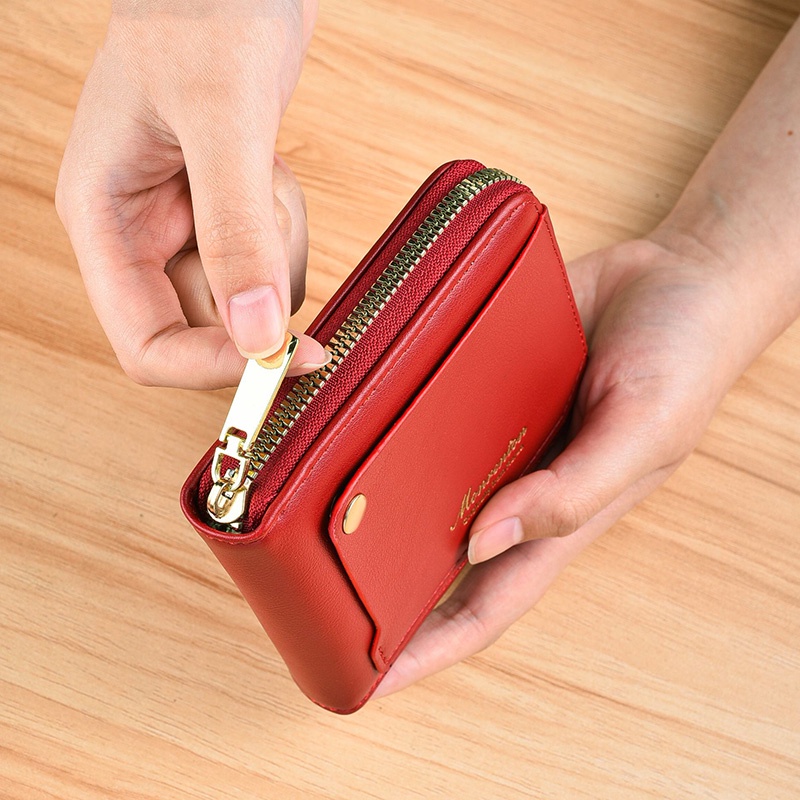 IELGY Ví Cỡ Lớn Phối Khóa Kéo Phong Cách Hàn Quốc Cho Nữ