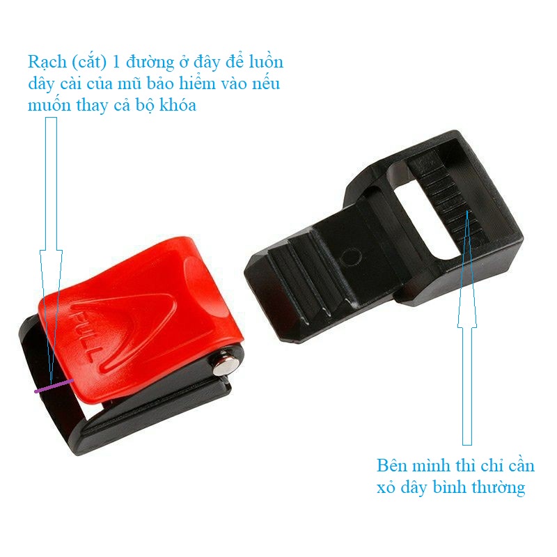 Khóa mũ bảo hiểm thay thế - nhiều loại - thay thế cho các loại khóa cài của mũ bảo hiểm trên thị trường