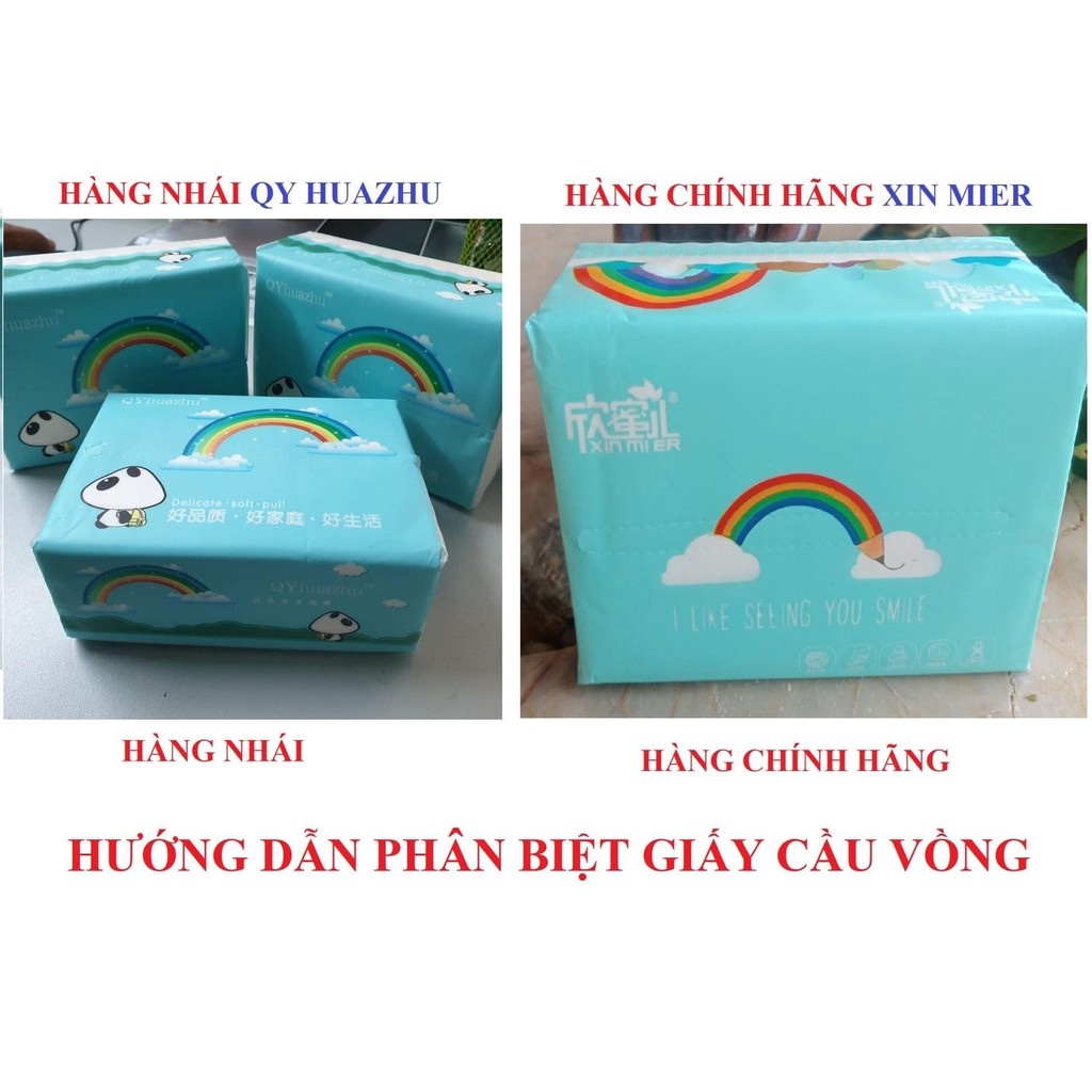 Thùng 30 Gói Giấy Ăn Cầu Vồng Chuẩn Xinmier