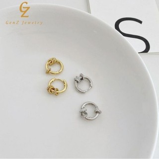 Khuyên tai nữ Genzjewelry - khuyên tai hình tròn hai màu.