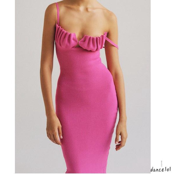 Đầm Khiêu Vũ Dệt Kim Không Tay Màu Trơn 1O1 Dành Cho Nữ