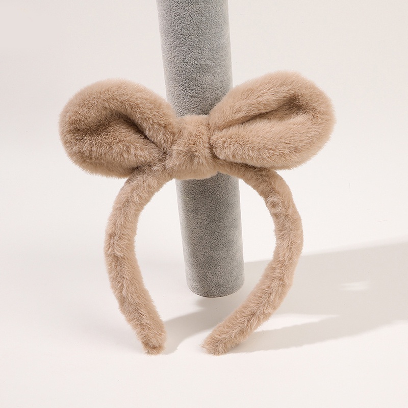 1 Băng Đô Lông Nhung Mềm Mại Màu Trơn Thời Trang Dùng Rửa Mặt / Trang Điểm DIY