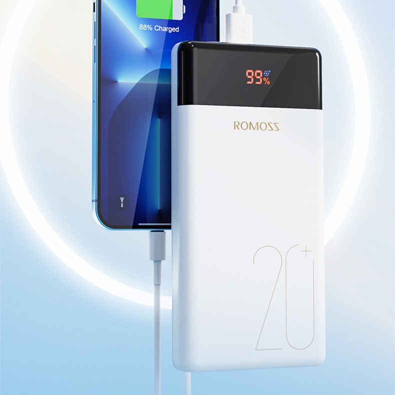 Pin dự phòng sạc nhanh Romoss LT20 Pro dung lượng 20000mAh - hỗ trợ QC 18W và PD 18W
