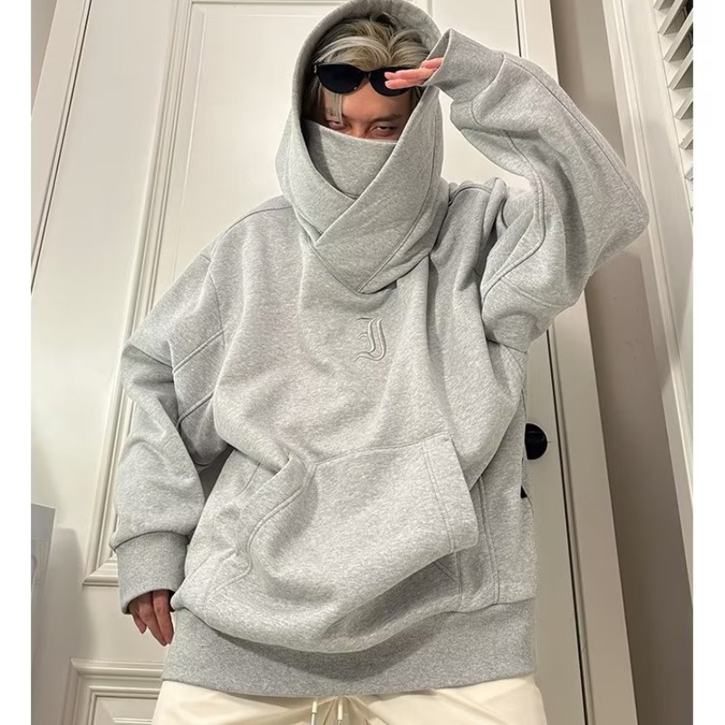 ♞AFF LIGA♞ Áo Hoodie Cổ Cao Dáng Rộng Phong Cách Hàn Quốc Thời Trang Mùa Thu Cho Nam