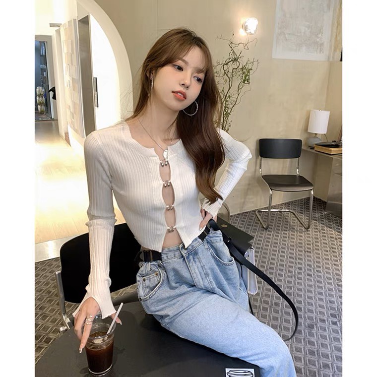 Áo Croptop Dài Tay MIMILA Áo Thu Đông Thiết Kế Độc Lạ HÀNG LOẠI 1 Dáng Ôm Body Siêu Tôn Dáng - MA082